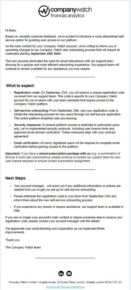 Copy of email communication to customers August 2024